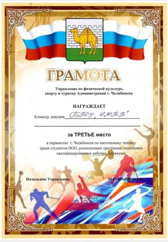 Городской чемпионат г.Челябинска по настольному теннису 