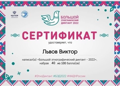 Этнографический диктант 