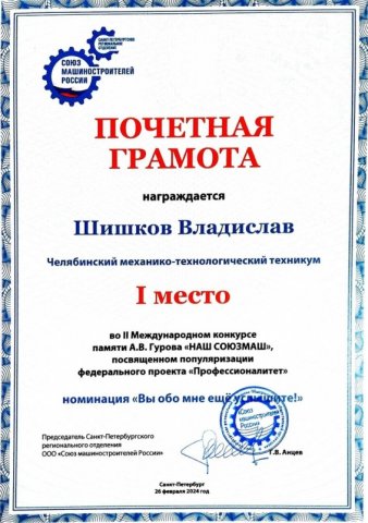 Международного конкурса памяти А.В. Гурова 