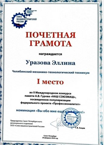 Международного конкурса памяти А.В. Гурова 