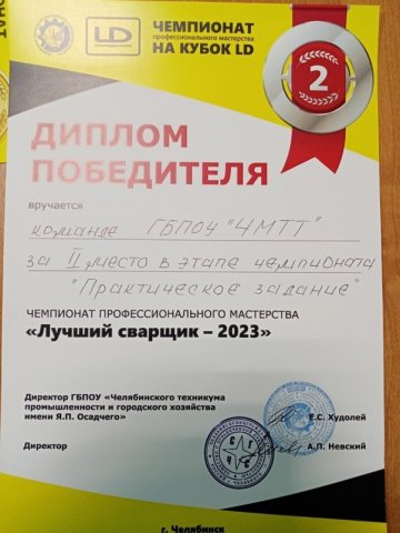 Лучший сварщик LD 2023 